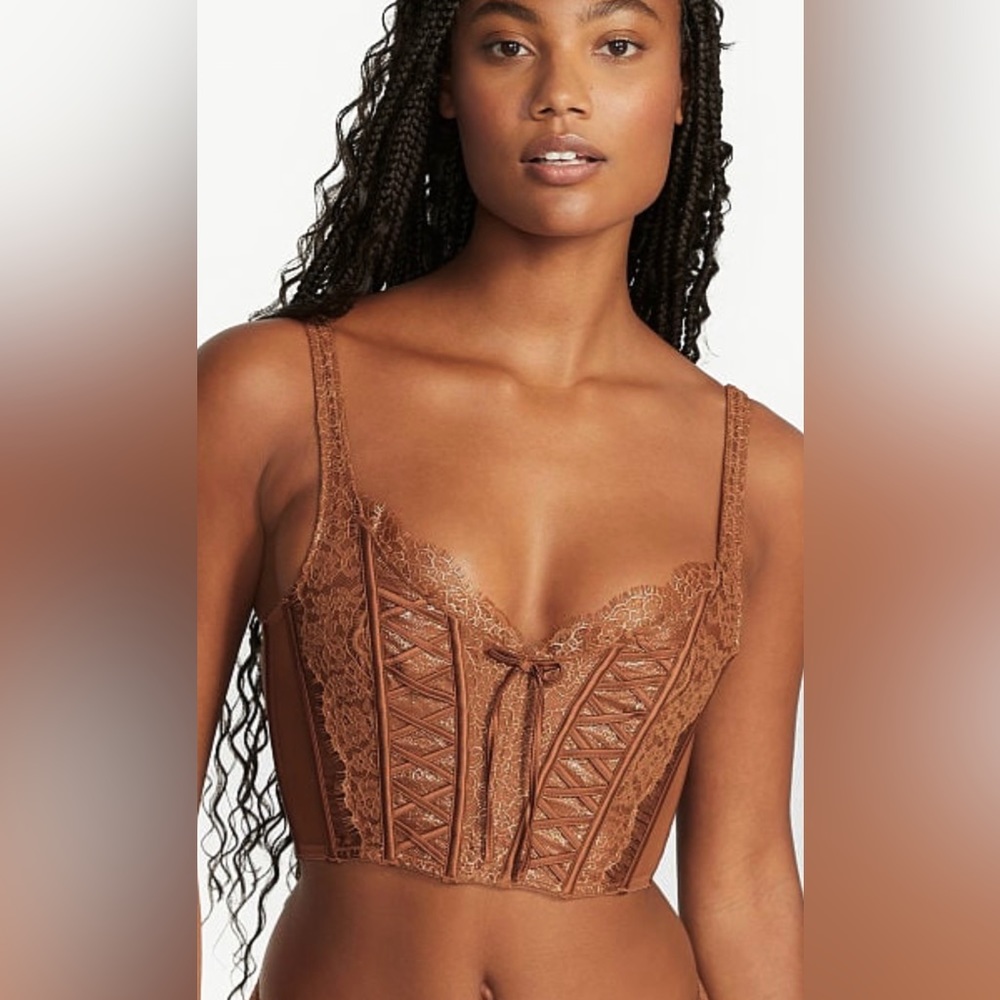 NEW Victoria’s Secret Dream Angel Corset, Bustier Bra SDD Carmel Kiss & Gold